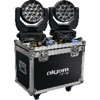 Algam Lighting 2 x lyres wash zoom LED MW19X15Z en flight-case - Vue 1